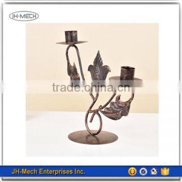 Brass finish decorative iron candle holder