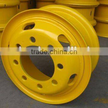 7.75-20 Heavy yellow steel truck wheel rim / lock ring