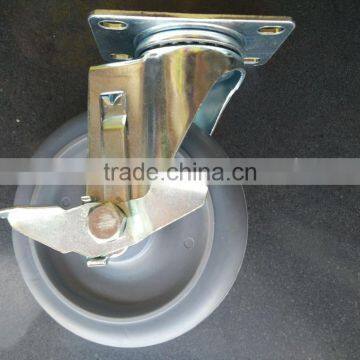 125x32mm TPR caster wheel with brake