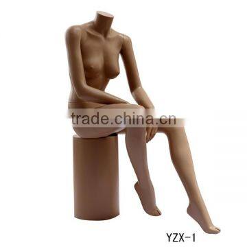 Adjustable window display female headless mannequins sitting display