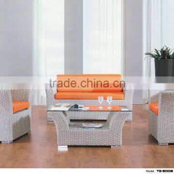 TG-6008 Aluminum Rattan Living Room Sofa Set Modern Rattan Indoor Furniture