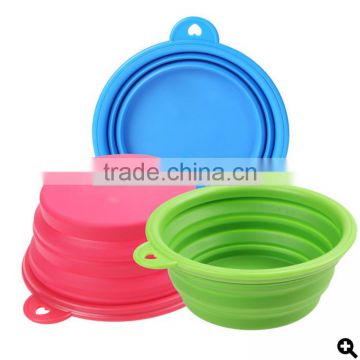 Good quality silicone collapsible pet bowl,silicone folding dog bowl