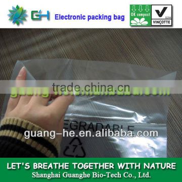 100% Biodegradable plastic PLA bag for packing electronic items