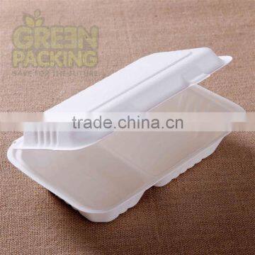 9x6 Inch Biodegradable Sugarcane 1000ml 2-div Food Container With Lid photo-2