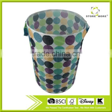 Folding Polyester Waterproof Pop-up Storage Basket with Metal Wire