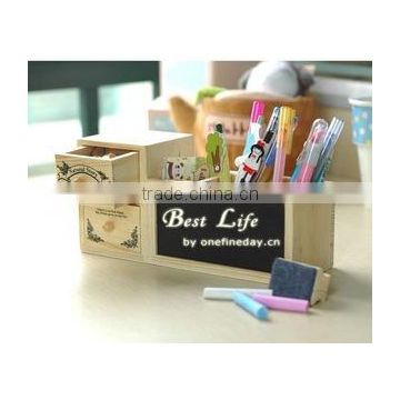 JJ200 Korean wood small blackboard storage box pen holder