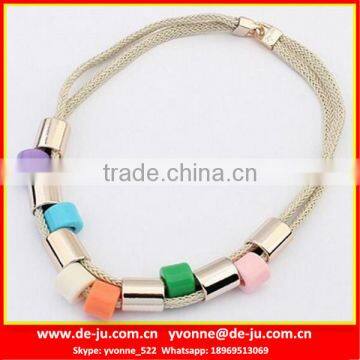 Colorful Tube Candy Jewelry Bib Necklace