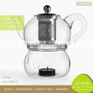 Personalized Handcrafted Modern Infuser Heat Resistant Pyrex Glass Cute Tea Set photo-5