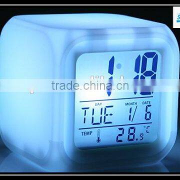 7 Color Fashion Plastic Luminous LED Digital Alarm Clock