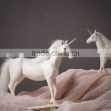Pure White Decorative 3D Resin Unicorn Figurine photo-4