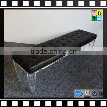 Acrylic lucite legs bench with cushion high quality PMMA shopping mall bench from shenzhen yidong