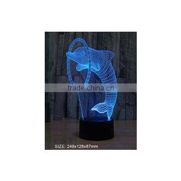 USB charging 3D illusion dolphin shape magic night light