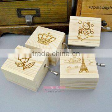 Natural Wood Color Rotating Music Box photo-2