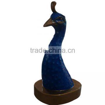 Customized life-size fiberglass peacock figure