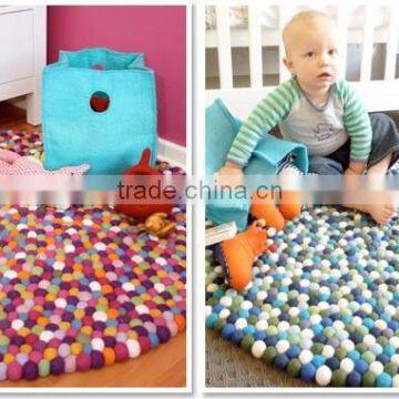 2017 Hot New Products Wholesale China Supplier Eco-friendly Baby Floor Mat Nepal Wool Felt Ball Rug Made in China photo-3