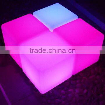 Wholesale Wireless Rechargeable Polyethylene Plastic 16 Color Change Light Up LED Cube Chair for Event Party Festival