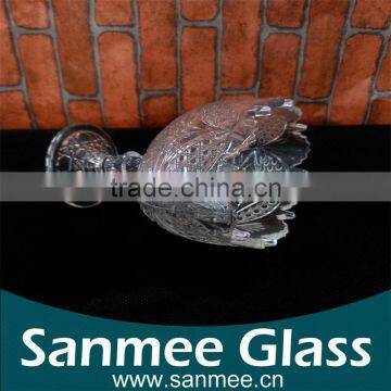 Oval Shape Glass Ice Cream Cup With Custom Embossed Patterns photo-3