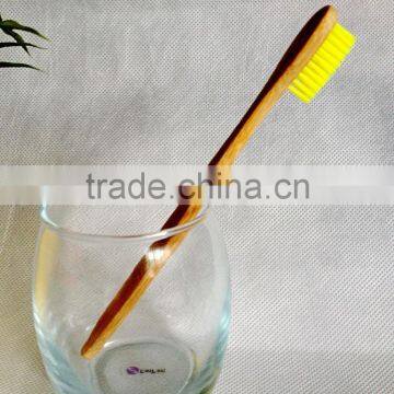 Yellow Color Bamboo Toothbrush, Soft Bristle Toothbrush photo-5