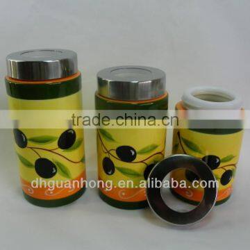 Wholesale Glass Lid Visible Cosmetic Ceramic Storage Jar