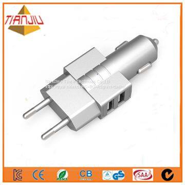 Wall and Car 2 in 1dual USB Mini Car Charger photo-4
