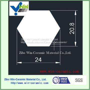 Hexagonal alumina ceramic lining mosaic