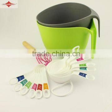ZY-L1040A 15pcs Plastic Salad Bowls Set With Measuring Spoons photo-6