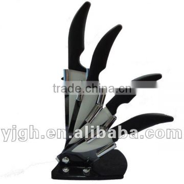 5 pieces ceramic kitchen knife set with Arylic block