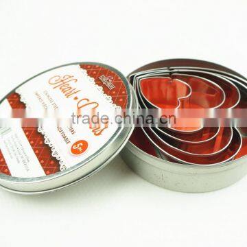 47097 5pcs Heart Shape Stainless Steel Cookie Cutter Set