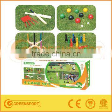 Wooden Ring Toss & wooden bowling Game Set