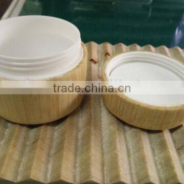 wood bamboo cosmetic packing jar with laser logo