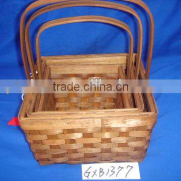 Natural bamboo storage basket with handle 2013 for home use