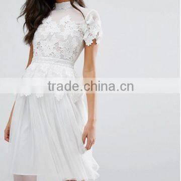 guangzhou wholesale clothing lace top women maple leaf lace dress