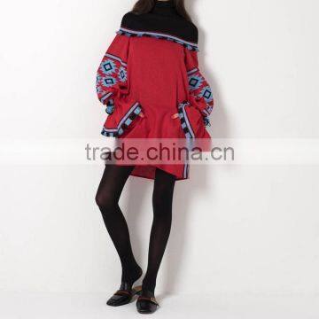 Ukrainian Vyshyvanka Off-The-Shoulder Tunic Linen Mexican Hand Embroidered Dresses Wholesale Names Of Ladies Dress 2016 HSD5664 photo-3
