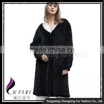 CX-G-A-49A Ladies Hand Knitted Mink Fur 2017 New Coat photo-6
