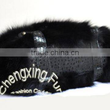 CX-H-27C 2016 Latest Fashionable Desgin Genuine Fox Fur Ladies Hand Bag