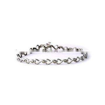 Silver Bracelets, Heart Bracelets, CZ Studed Bracelets.