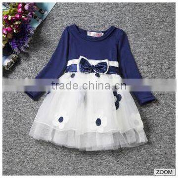 2016 Year Autumn and Winter Printed Long Sleeve Girls Deess Fashion Kids Dress photo-2