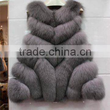New Fashion Winter Natural Fur Vest Lady Genuine Fox Fur Coat For Women's Best Real Jacket Warm Waistcoat photo-4