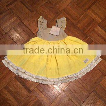 Girls Sunflower Wildling Dress Baby Well Dressed Wolf Remake Lace Linen Dress photo-3