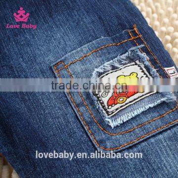 Baby Boy Cutting Bear Winter Sling Denim Trousers Korean Fashion Design Pants Fit 1-2-3T Kids photo-4