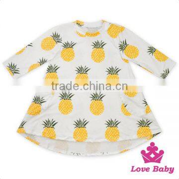 Lovely Children Dress Printed Long Sleeve Short Front Long Behind With 2 Pockets Latest Frock Designs photo-6