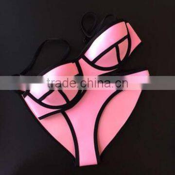 2017 Swimsuit Factory Color Block Swimwear for Woman photo-5