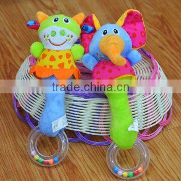 Cute Animal Rattle Insert Baby Educational Plush Toys With Ring in Colorful Beans photo-6