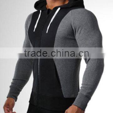 Custom Your Own Design Full Zip Hoodie Mens Contrast Stitching Hoodie Gym Wear Hoodie Men