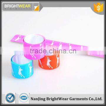 Custom night disposable reflective slap wrap bracelet wrist band