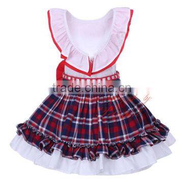 Tartan Crop Top and Skirt Set Spanish Baby Clothing photo-3