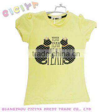 2014 new designs summer stylish girl's cute t-shirt