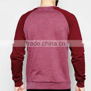 Wholesale Men Pullover Contrast Color Raglan Sleeve Sweatshirt Hoodie photo-2