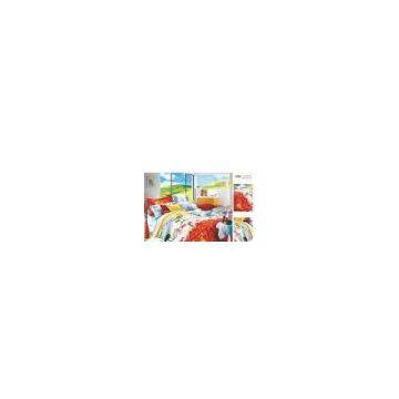 Tropical Flower Patterned King Size Decorative 100% Cotton Custom Bedding Sets