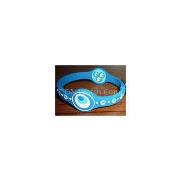 Blue Relieving Stress / Promoting Sleep Healthy Silicone Energy Bracelet Wristbands